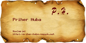 Priher Huba névjegykártya